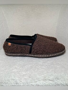 Acorn Men’s Sherpa Slippers Brown Fleece House Shoes Cozy Cabin Lodge 12 13